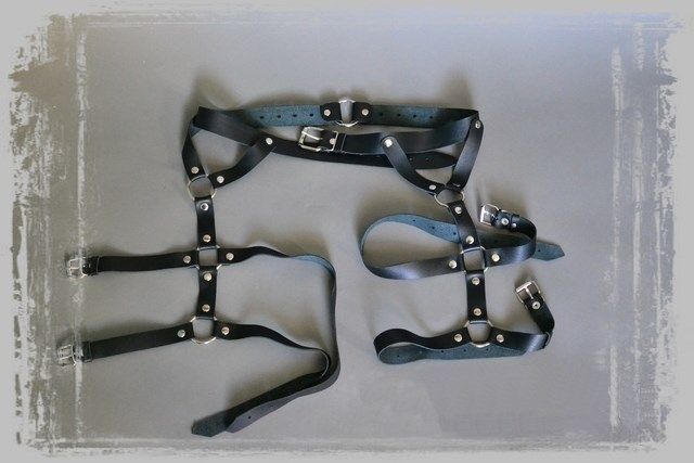 Эротическое бондажный комплект подиум черный, размер s в Воронеже