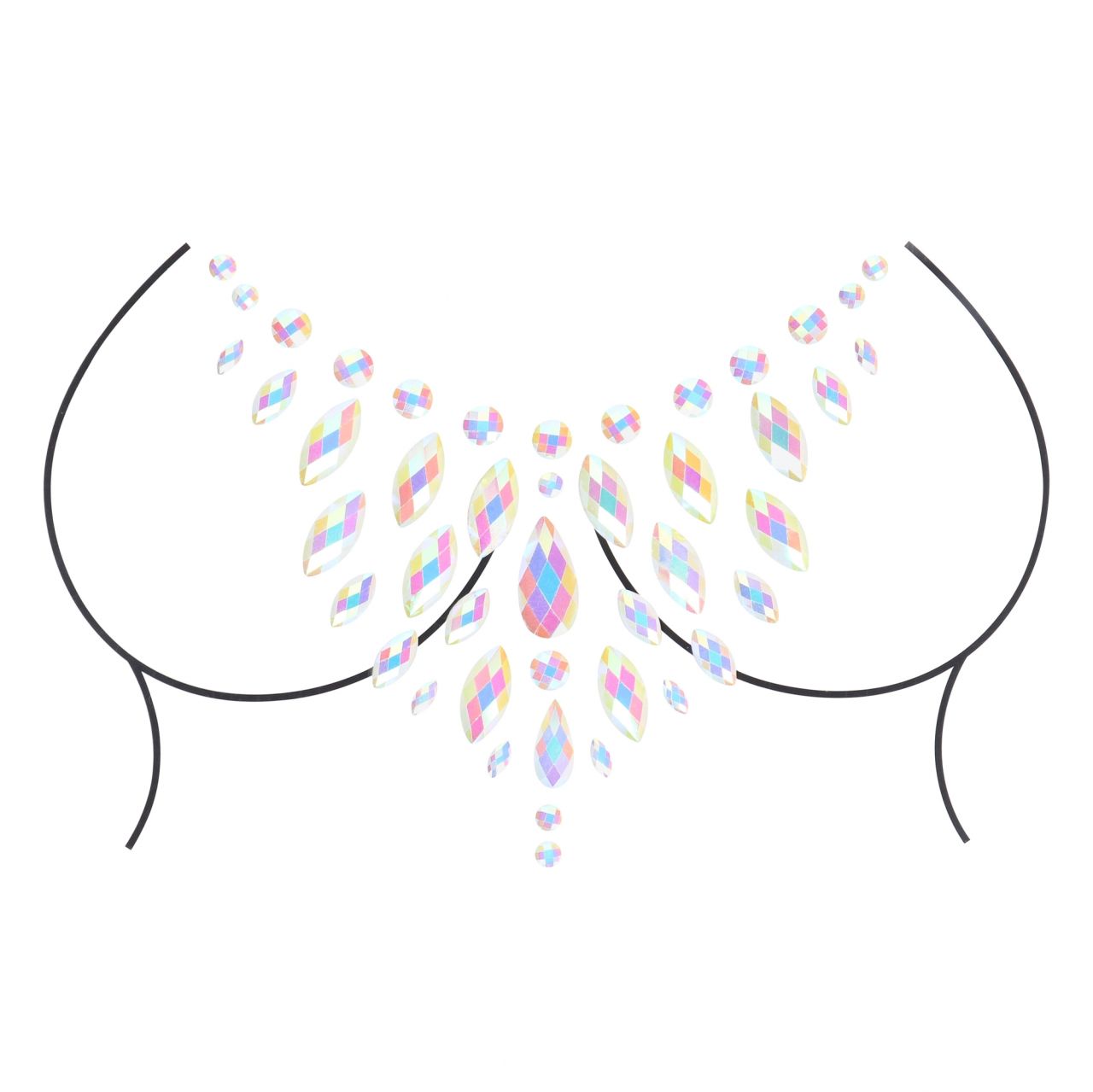 декоративное украшение (камни) на клеевой основе body jewelry stickers - chest - glow in the dark - в Воронеже