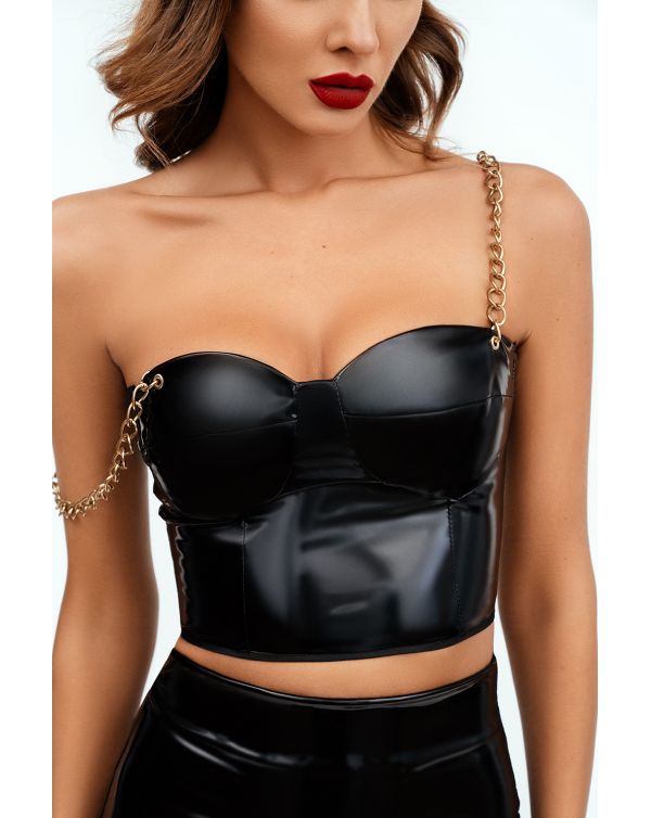 Эротическое лакированный топ с цепями в Воронеже