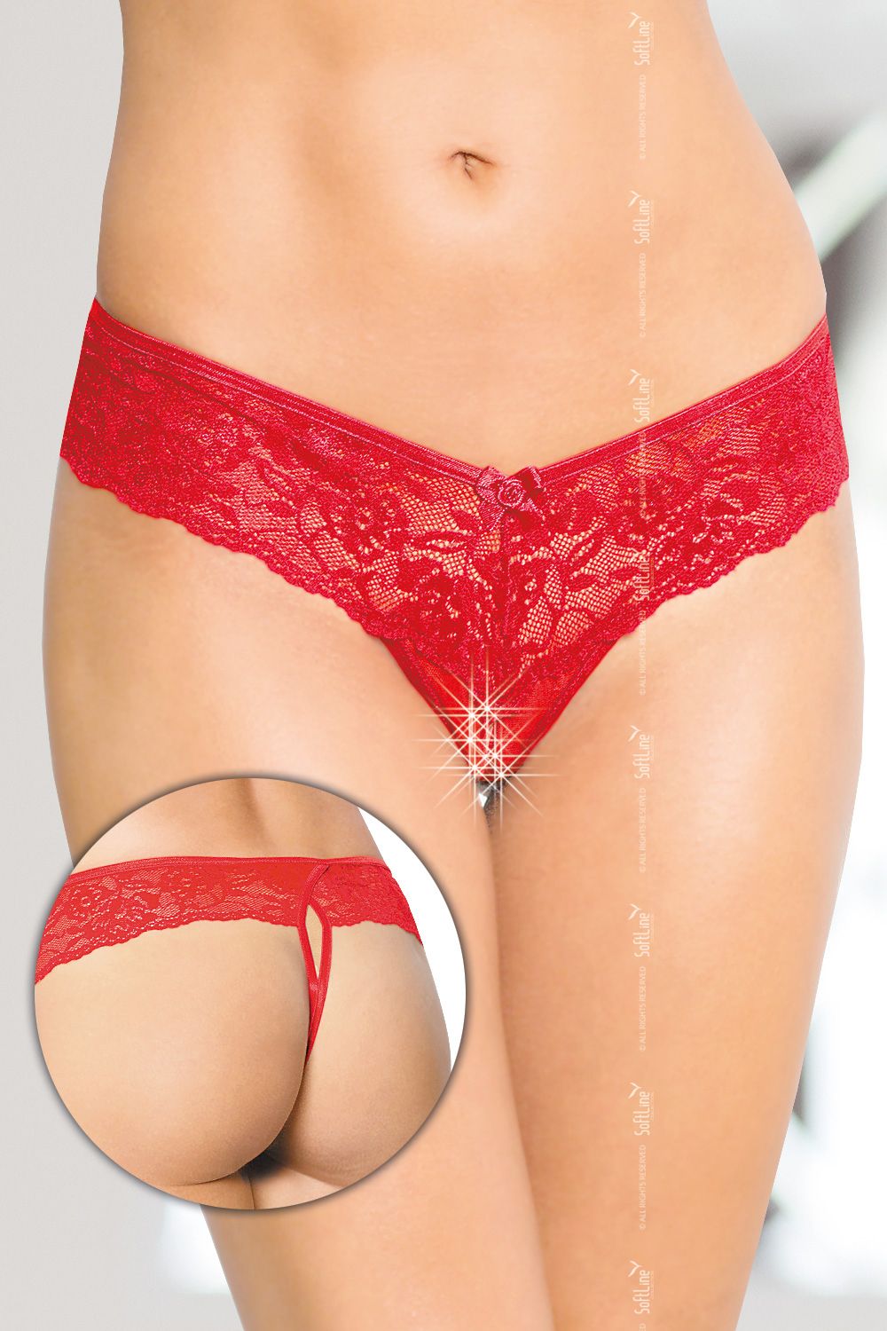 Эротическое трусики кружевные softline collection, красный, s/m в Воронеже