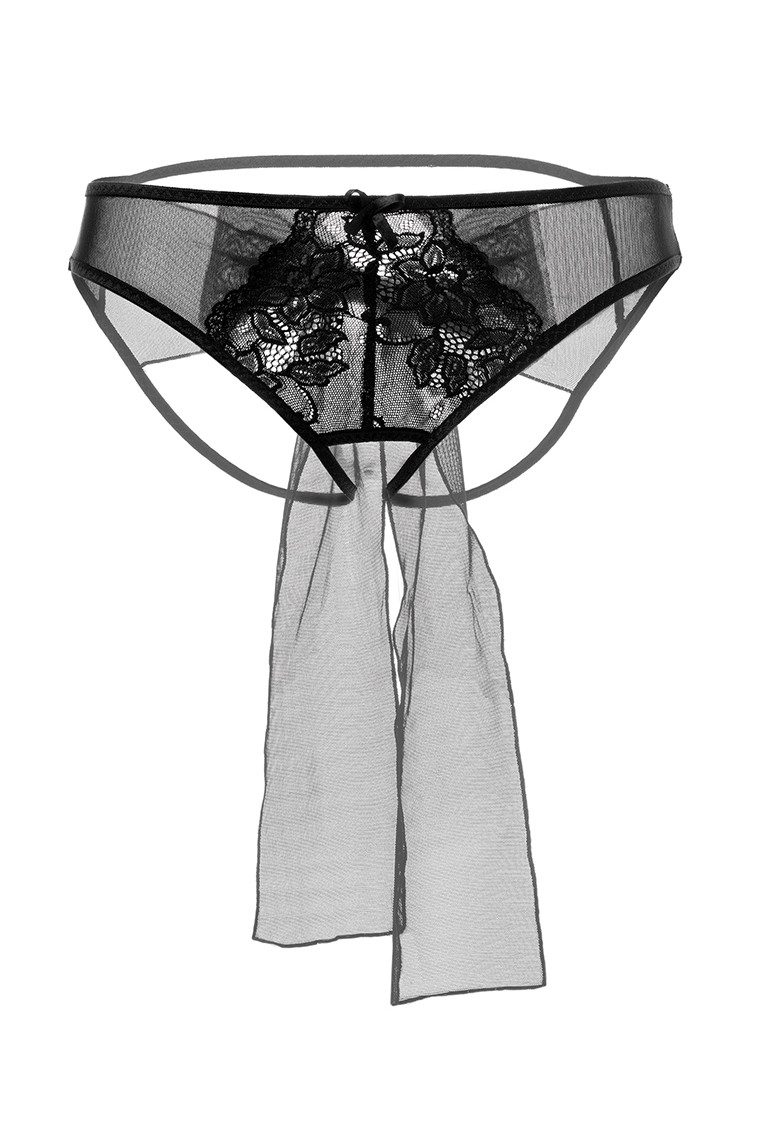 Эротическое эротические трусики с бантом erolanta mia, чёрные в Воронеже