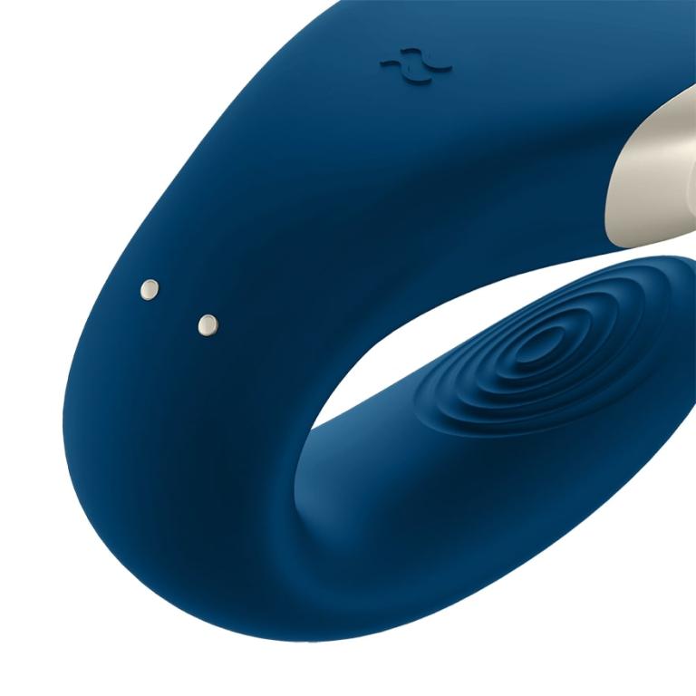 парный вибратор satisfyer double love с возможностью управления через пульт и приложение (голубой) в Воронеже