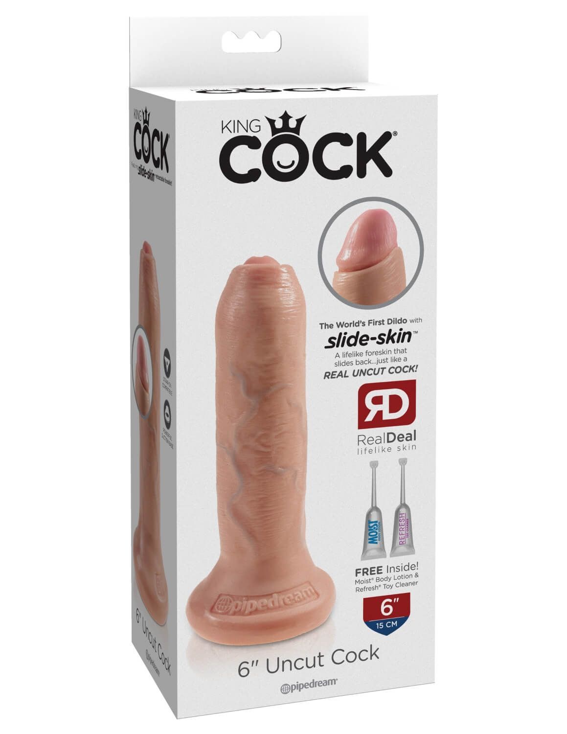 фаллоимитатор pipedream king cock 6 inch uncut cock, телесный в Воронеже