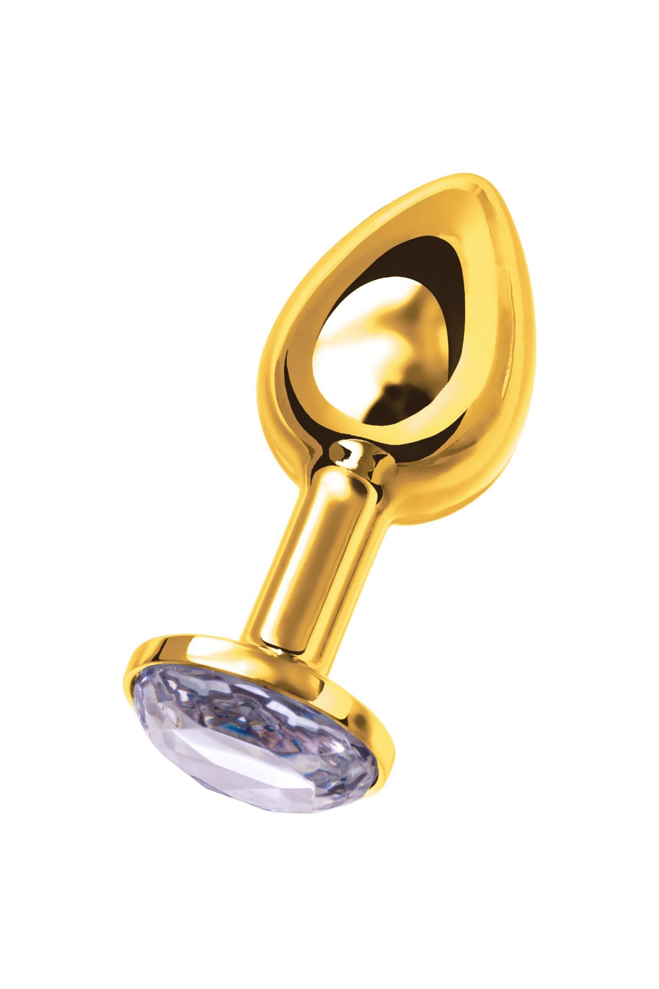 анальная втулка metal by toyfa, металл, золотая, с белым кристаллом, 7,5 см, ø 3 см, 145 г в Воронеже