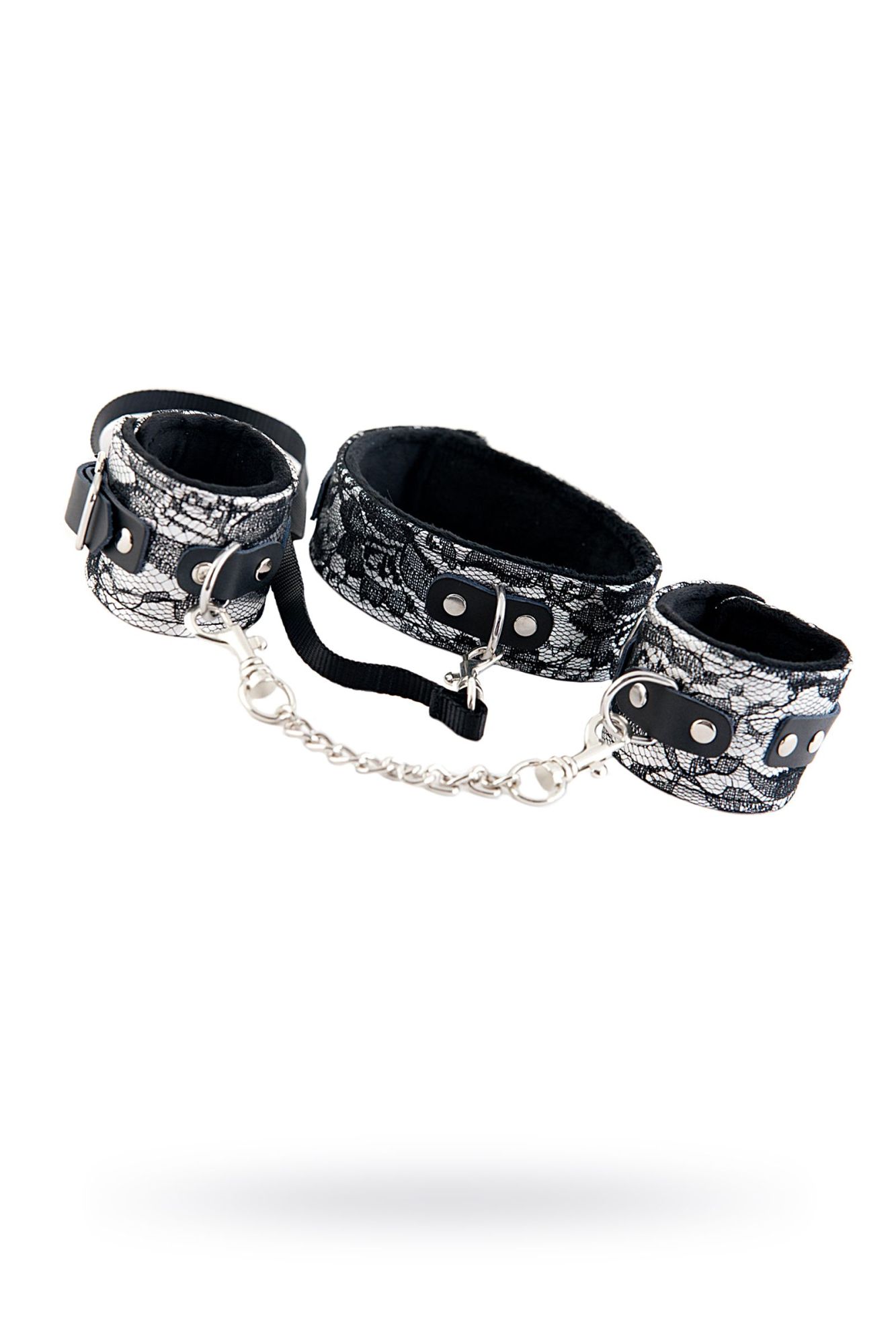 кружевной набор toyfa marcus (ошейник и наручники), серебряный в Воронеже