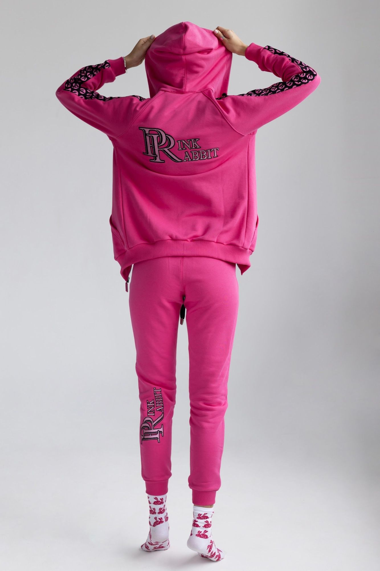Костюм PinkRabbit из хлопкового футера, фуксия