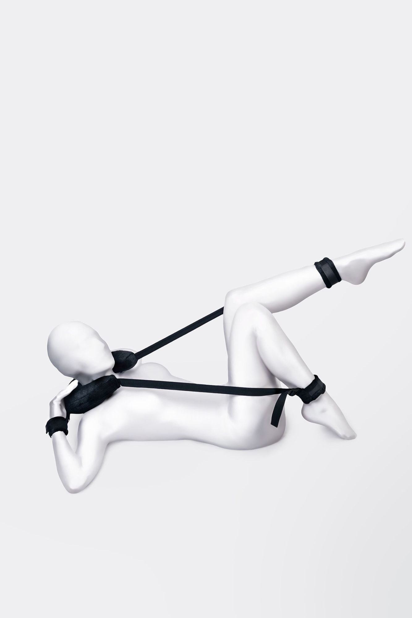 стропа фиксирующая anonymo #0701 с подушкой, велюр, черная, 127 см в Воронеже