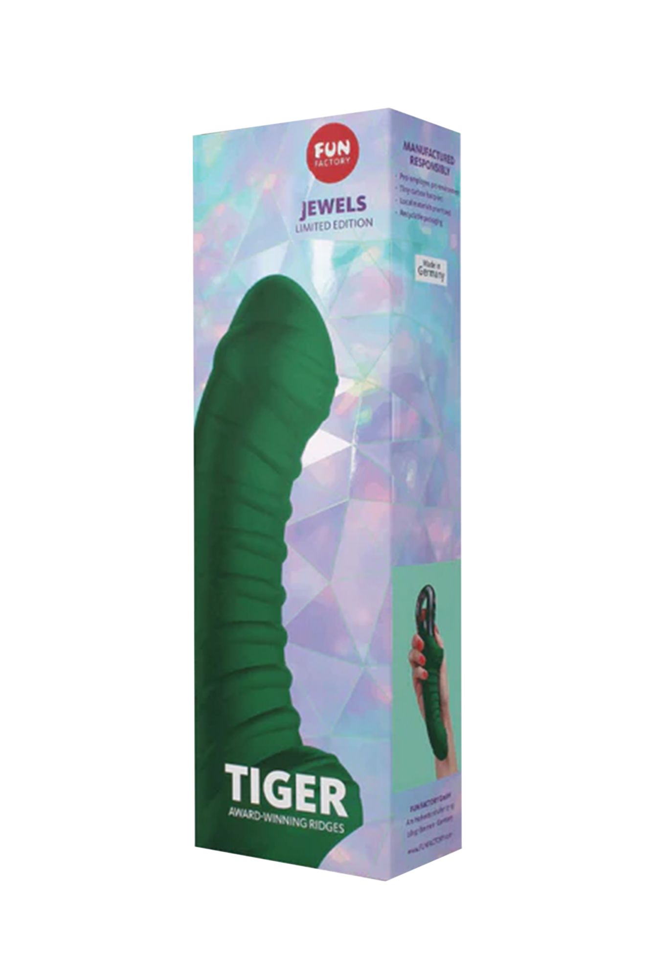 вибратор fun factory tiger, силикон, изумрудный, 23 см в Воронеже