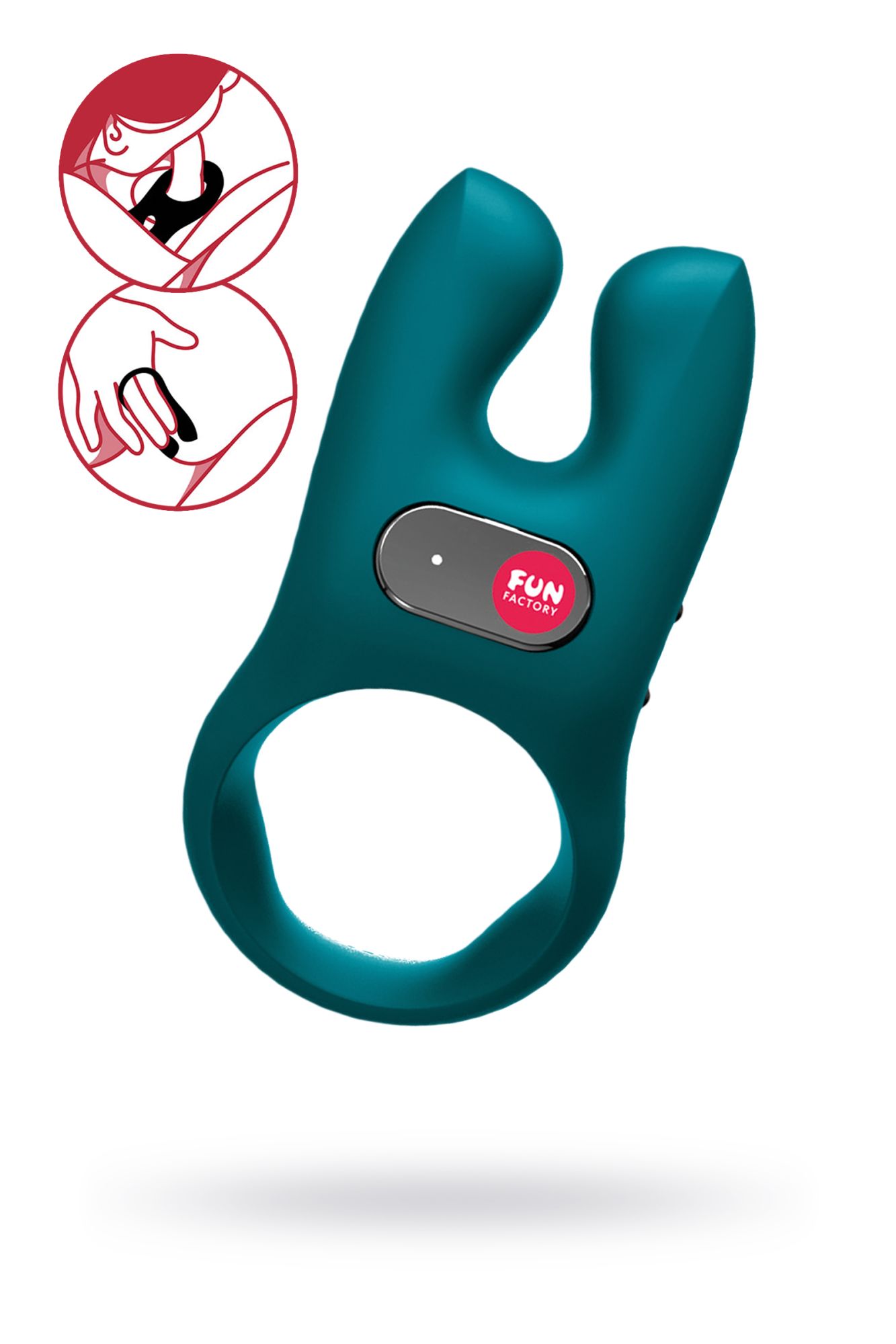 кольцо эрекционное fun factory nos с вибрацией, силикон, зелёное, 8 см в Воронеже