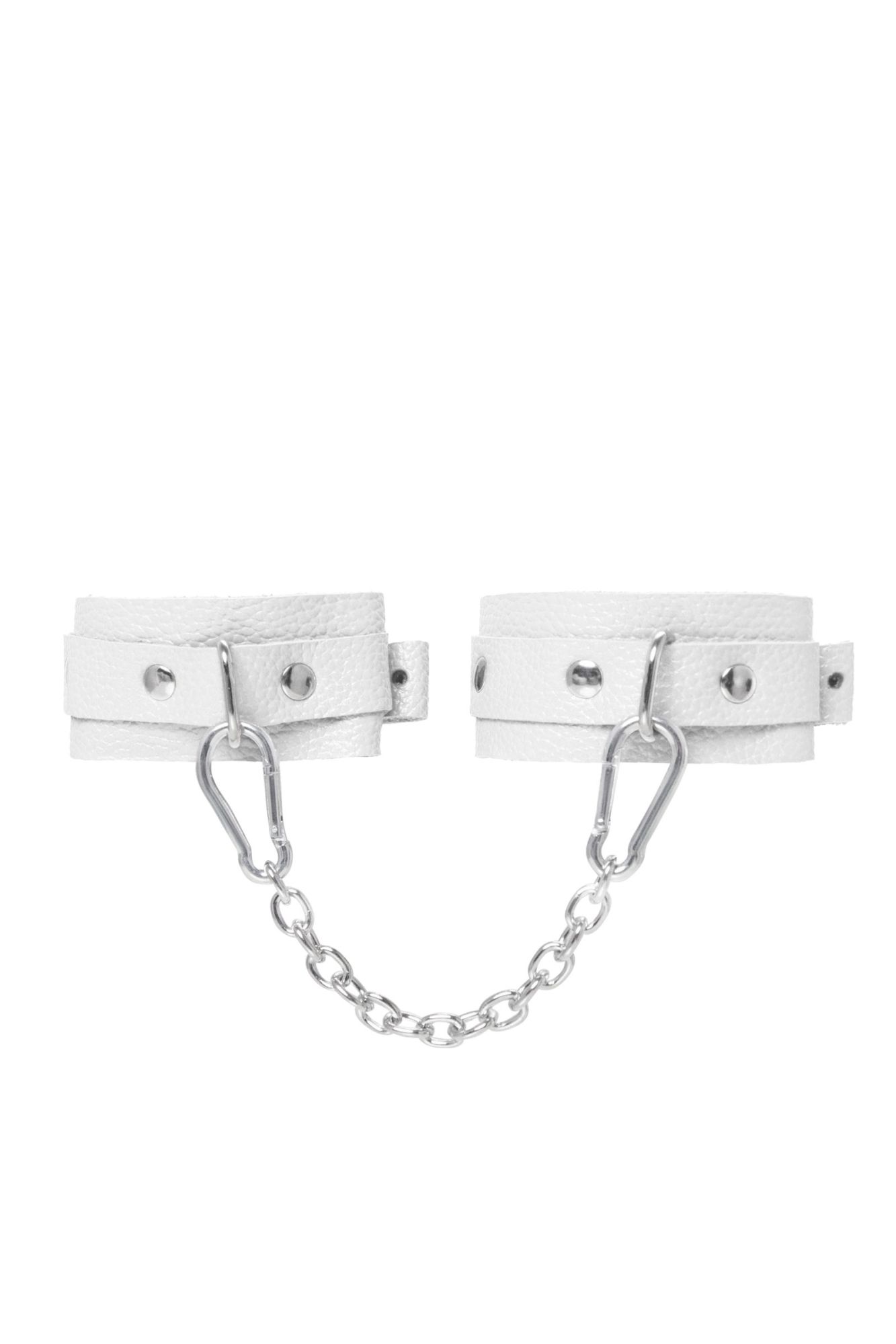 оковы мини pecado bdsm, со скруглёнными углами, натуральная кожа, белые в Воронеже