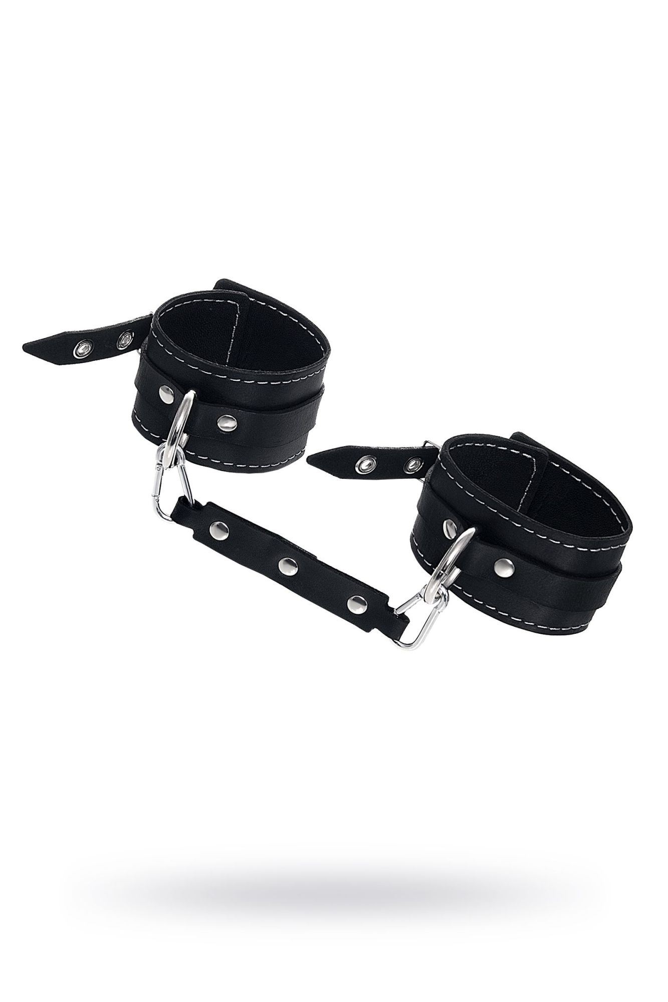 оковы pecado bdsm, двухслойные с белой строчкой, натуральная кожа, черные в Воронеже