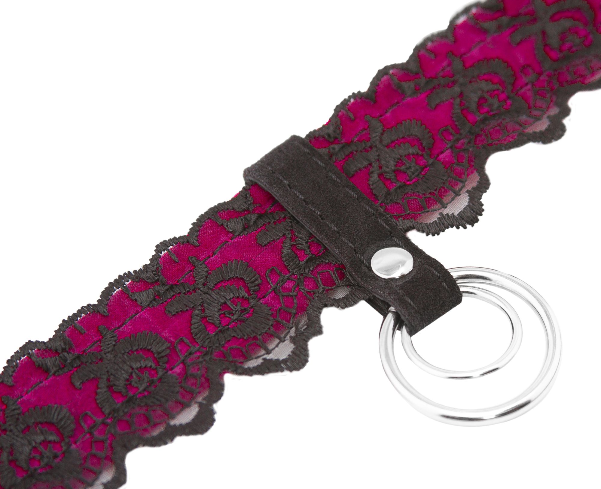 чокер pinkrabbit шарм кружевной со стразами, черно-красный в Воронеже