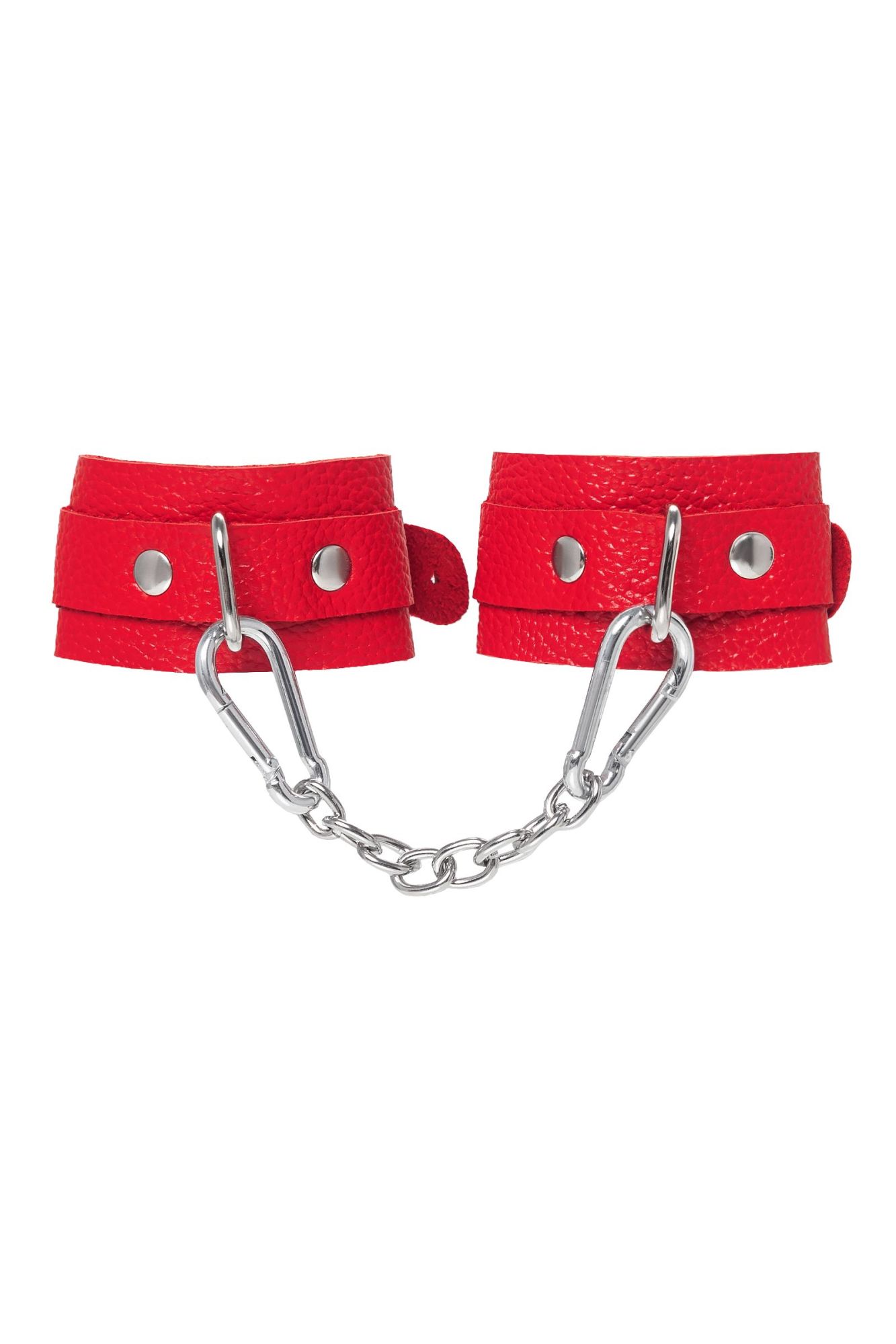 наручники-браслеты pecado bdsm, мини со скруглёнными углами, натуральная кожа, красные в Воронеже