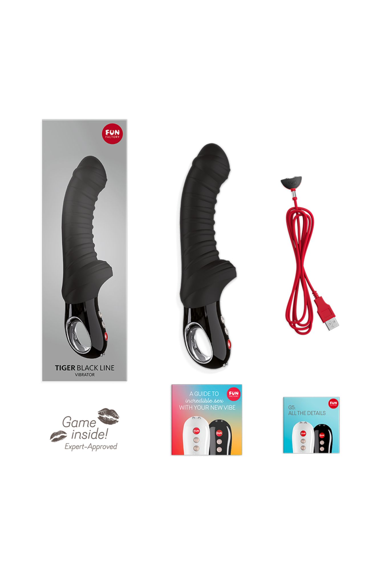 вибратор fun factory tiger, силикон, черный, 23 см в Воронеже