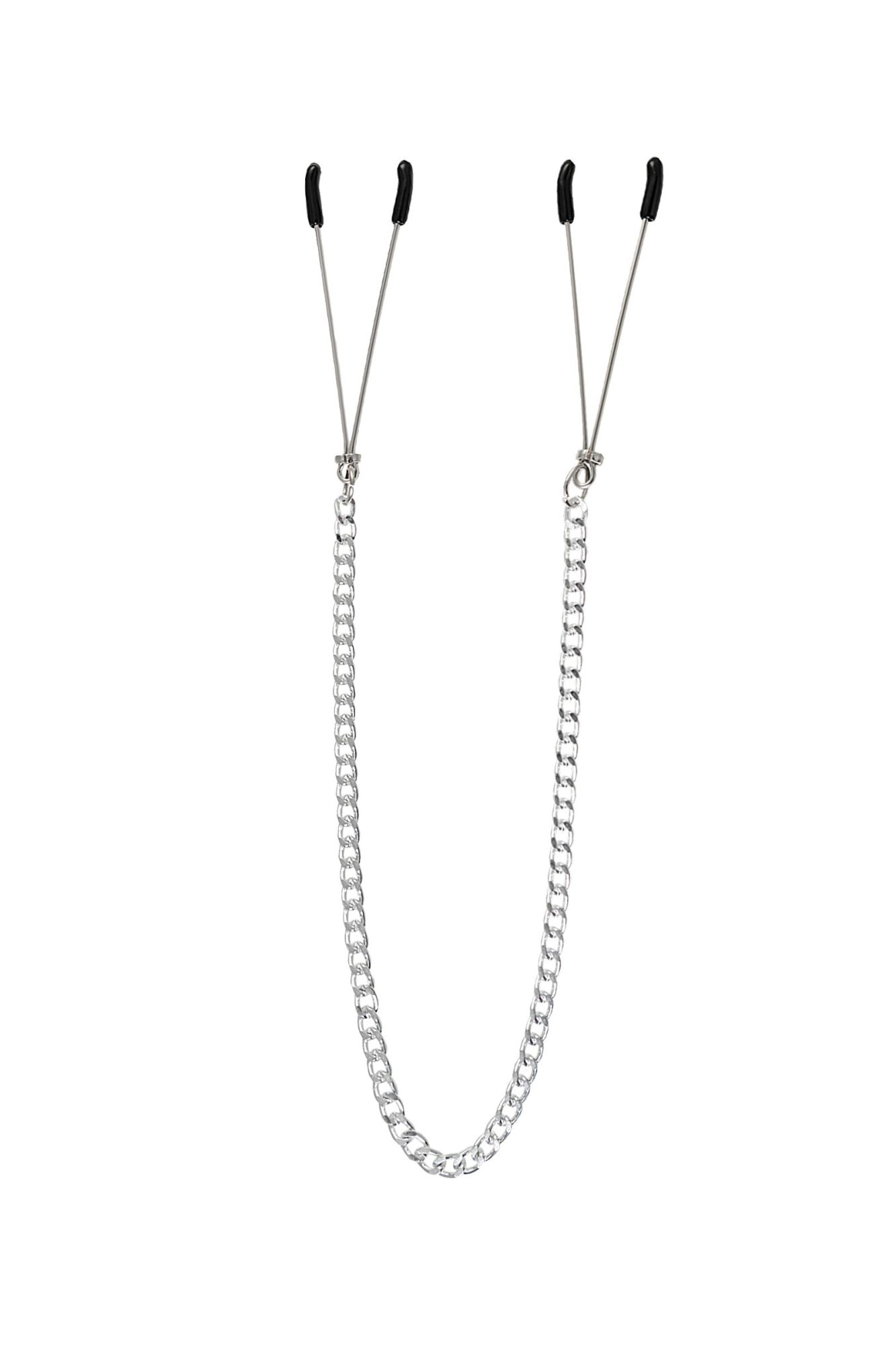 зажимы на соски pecado bdsm, «вилки», на цепочке, металл, серебро в Воронеже