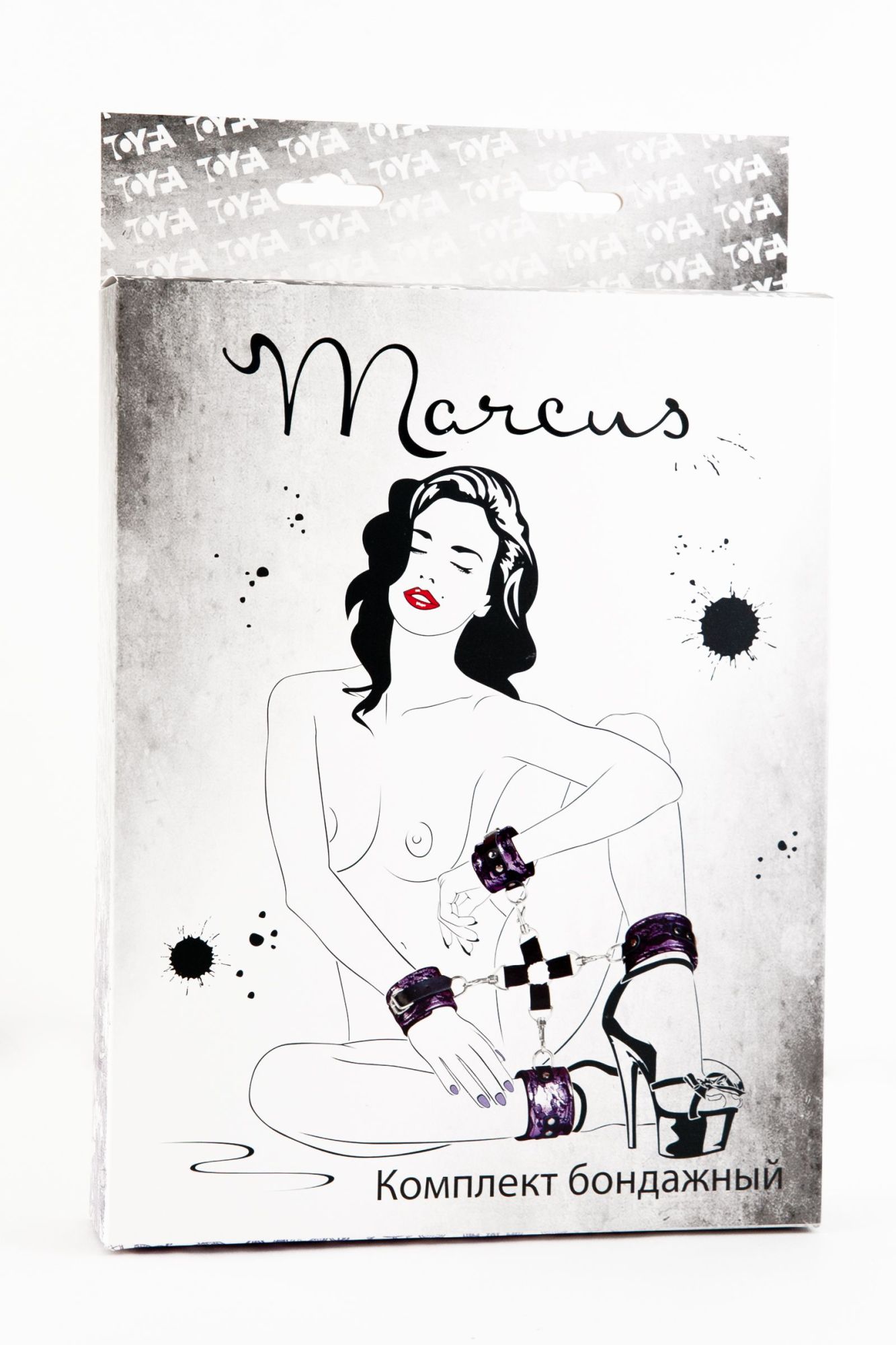 кружевной бондажный комплект toyfa marcus (сцепка, наручники и оковы), розовый в Воронеже