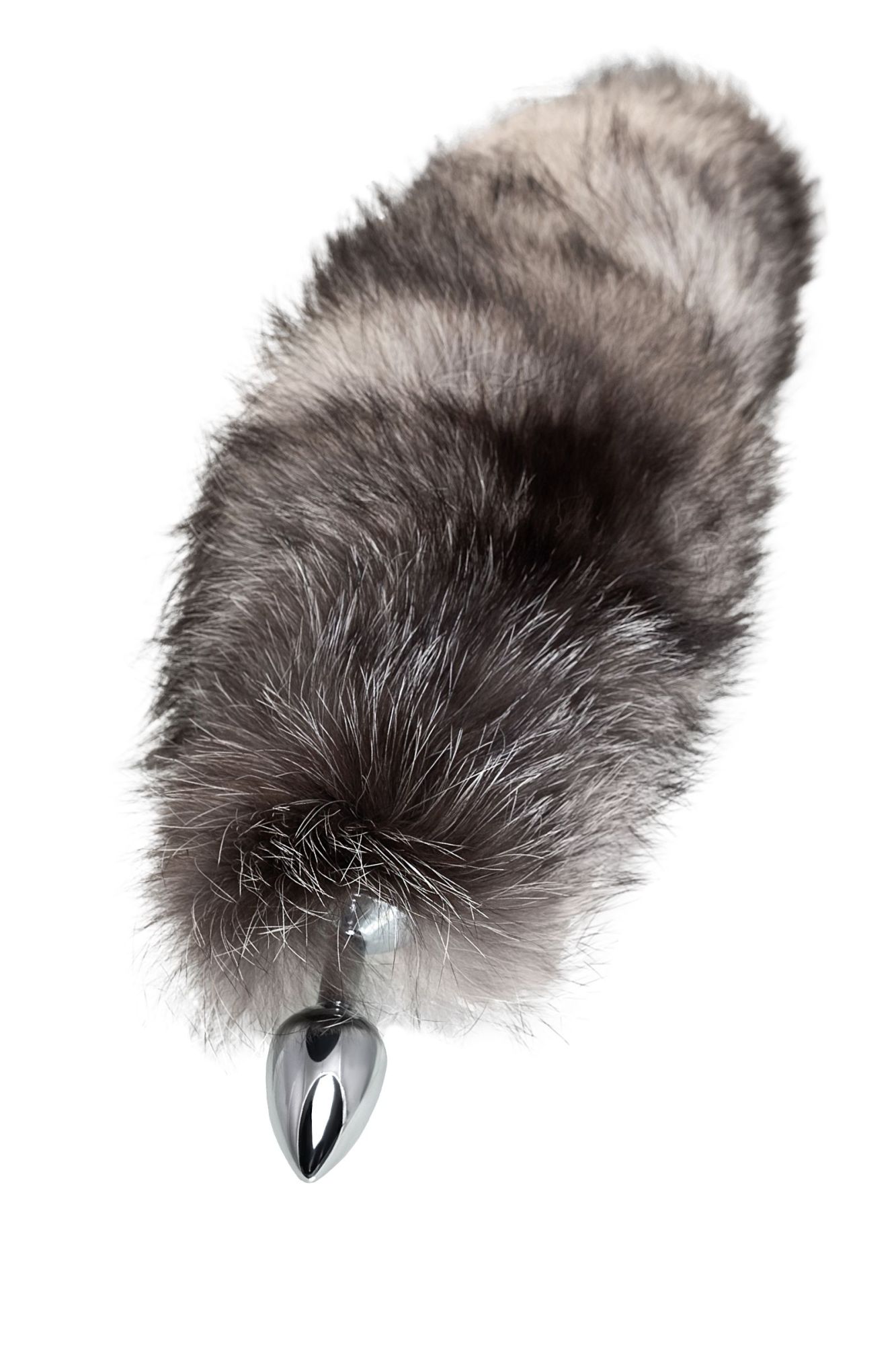 анальная пробка pecado bdsm, с натуральным лисьим хвостом, металл, серебряная в Воронеже