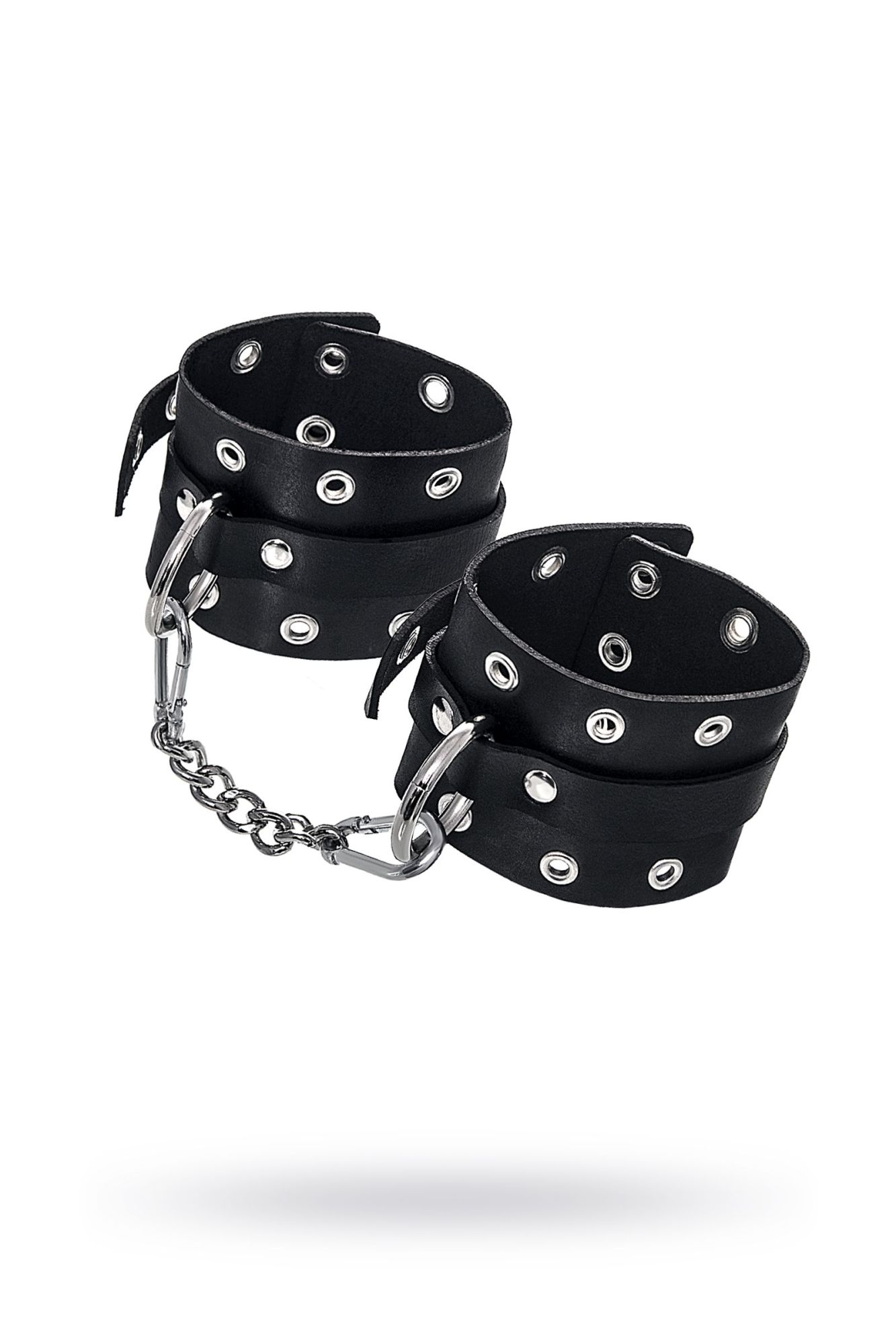 наручники pecado bdsm, однослойные с люверсами, натуральная кожа, черные в Воронеже