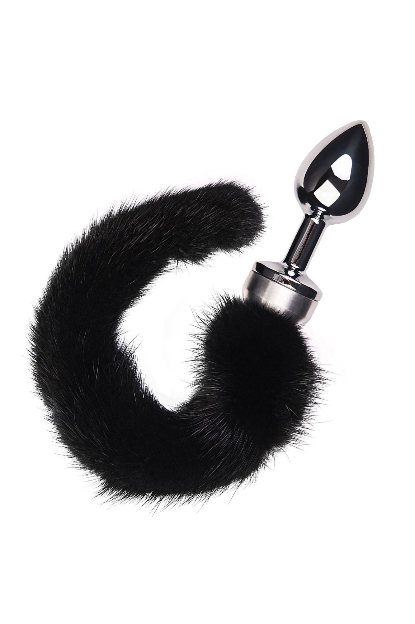 анальная втулка metal by toyfa, металл, серебряная, с черным хвостом, 32 см, ø 2,9 см, 175 г в Воронеже