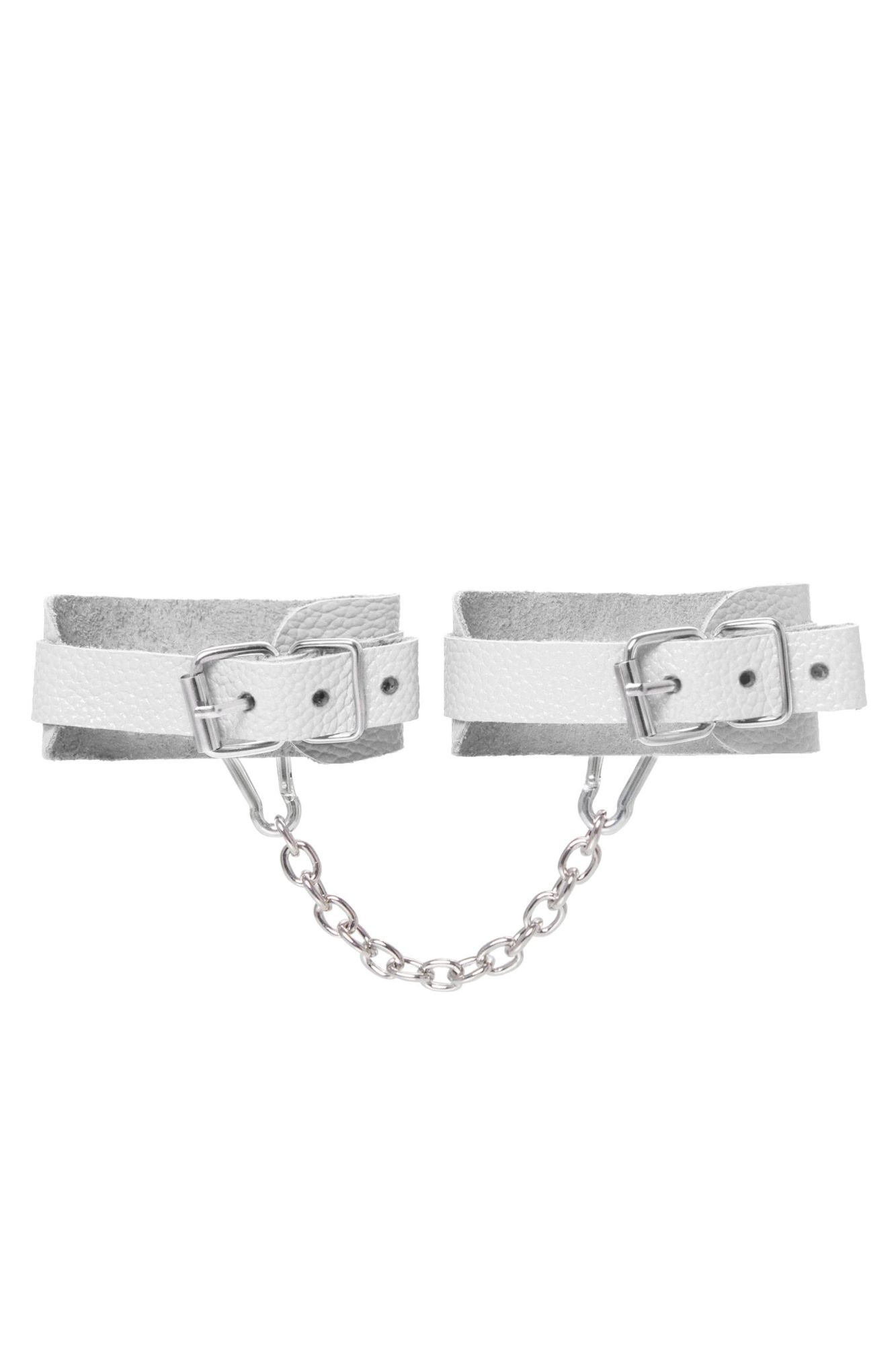 оковы мини pecado bdsm, со скруглёнными углами, натуральная кожа, белые в Воронеже