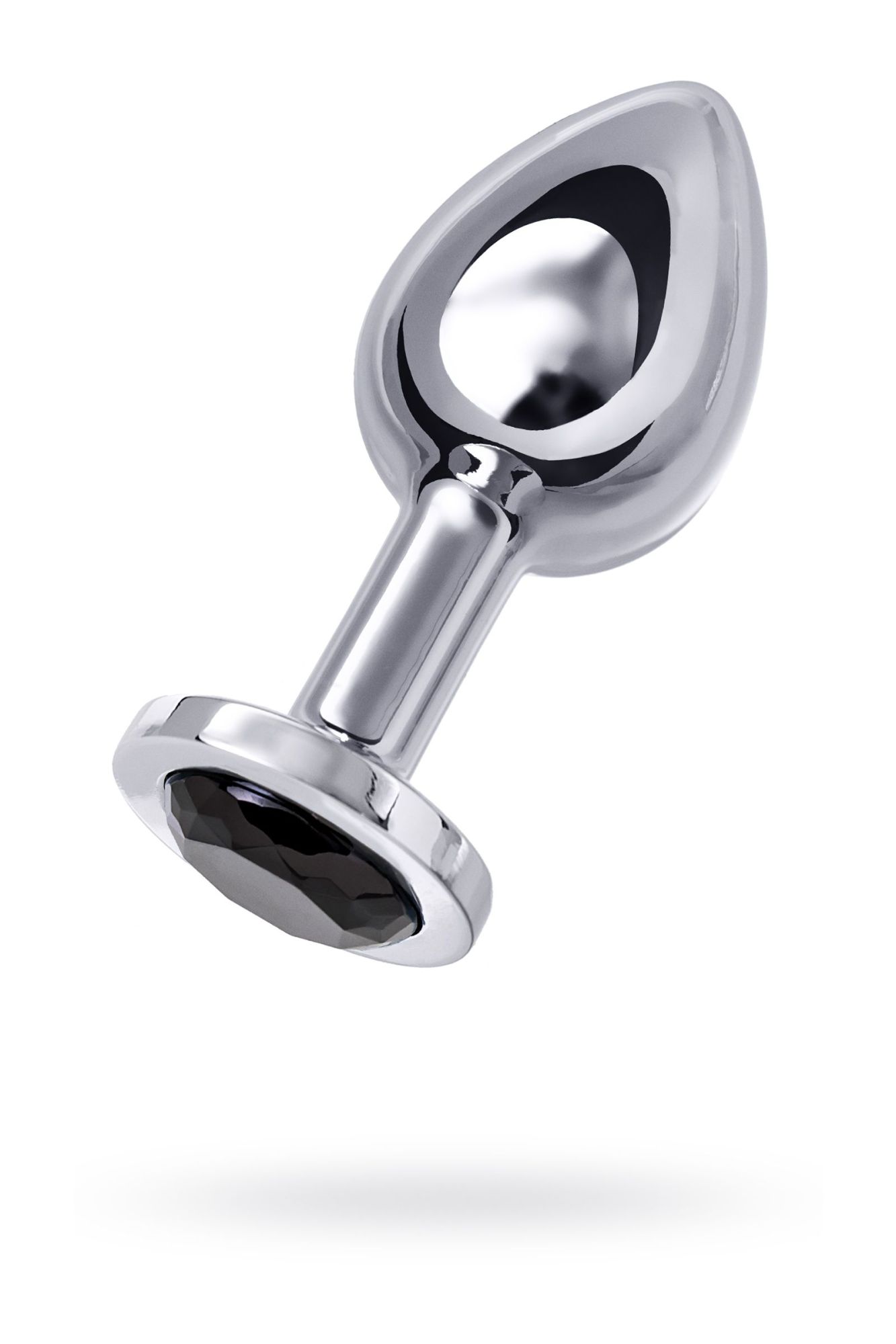 анальная втулка metal by toyfa, металл, серебряная, с черным кристаллом, 10 см, ø 4 см, 360 г в Воронеже