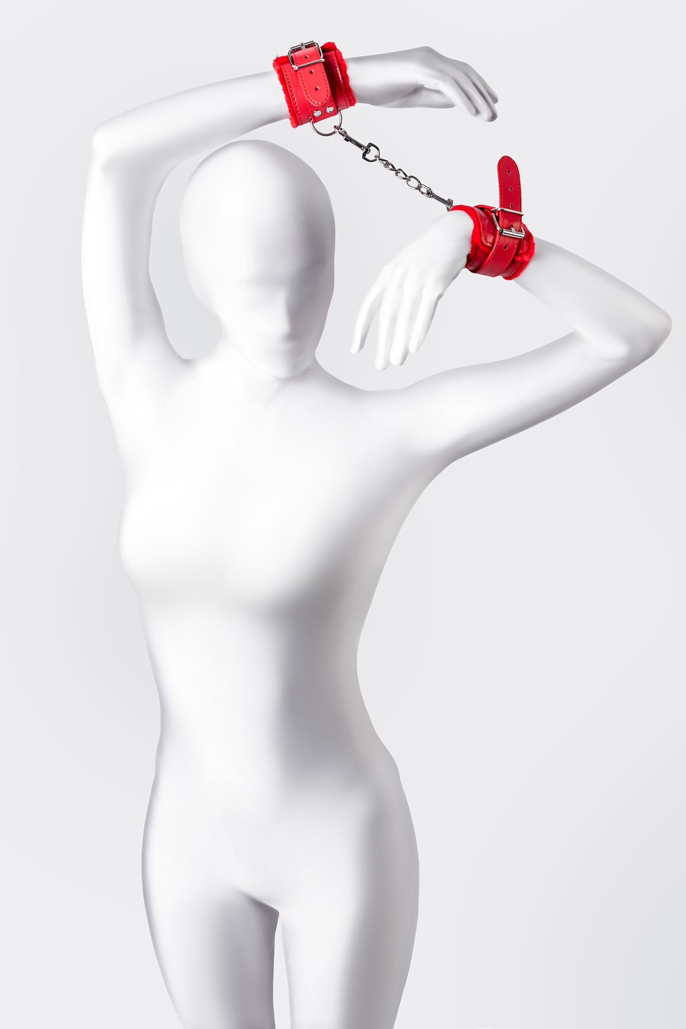 наручники anonymo #0105, pu кожа, красные, 27 см в Воронеже