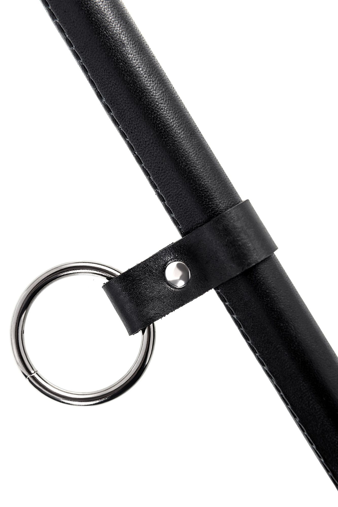 распорка большая для фиксации pecado bdsm, с кольцом, натуральная кожа и дерево, черная в Воронеже