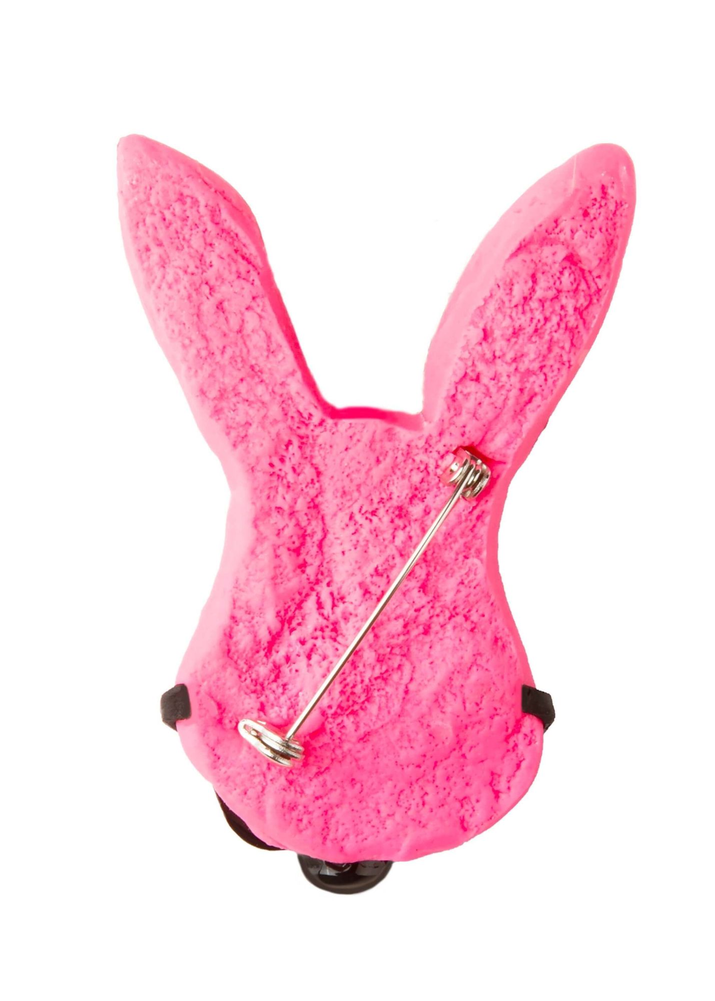 брошь розовый кролик с черным кляпом на булавке в Воронеже