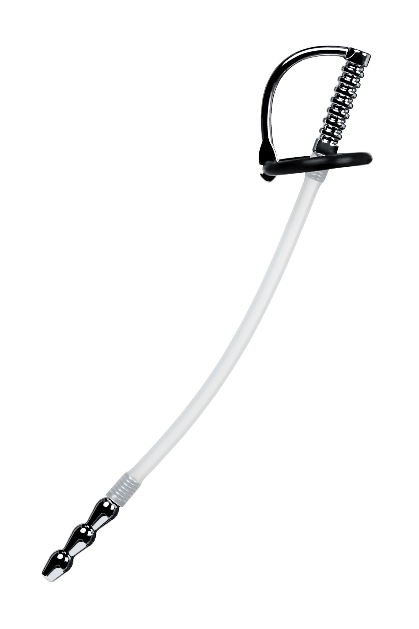 уретральный катетер metal by toyfa, со сменными фиксирующими кольцами, силикон, серебряный в Воронеже