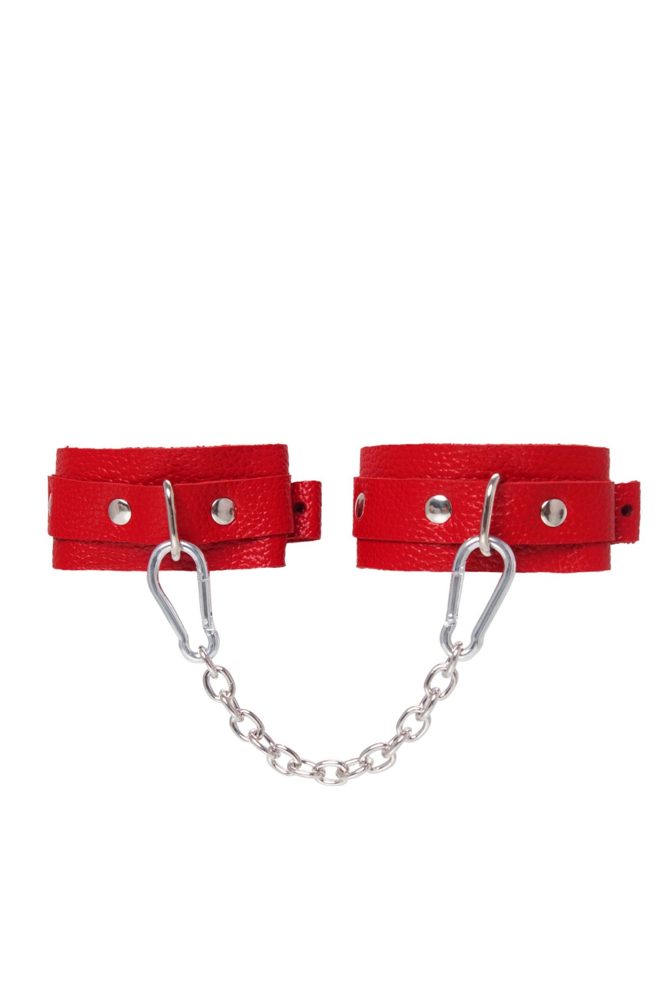 оковы мини pecado bdsm, со скруглёнными углами, натуральная кожа, красные в Воронеже