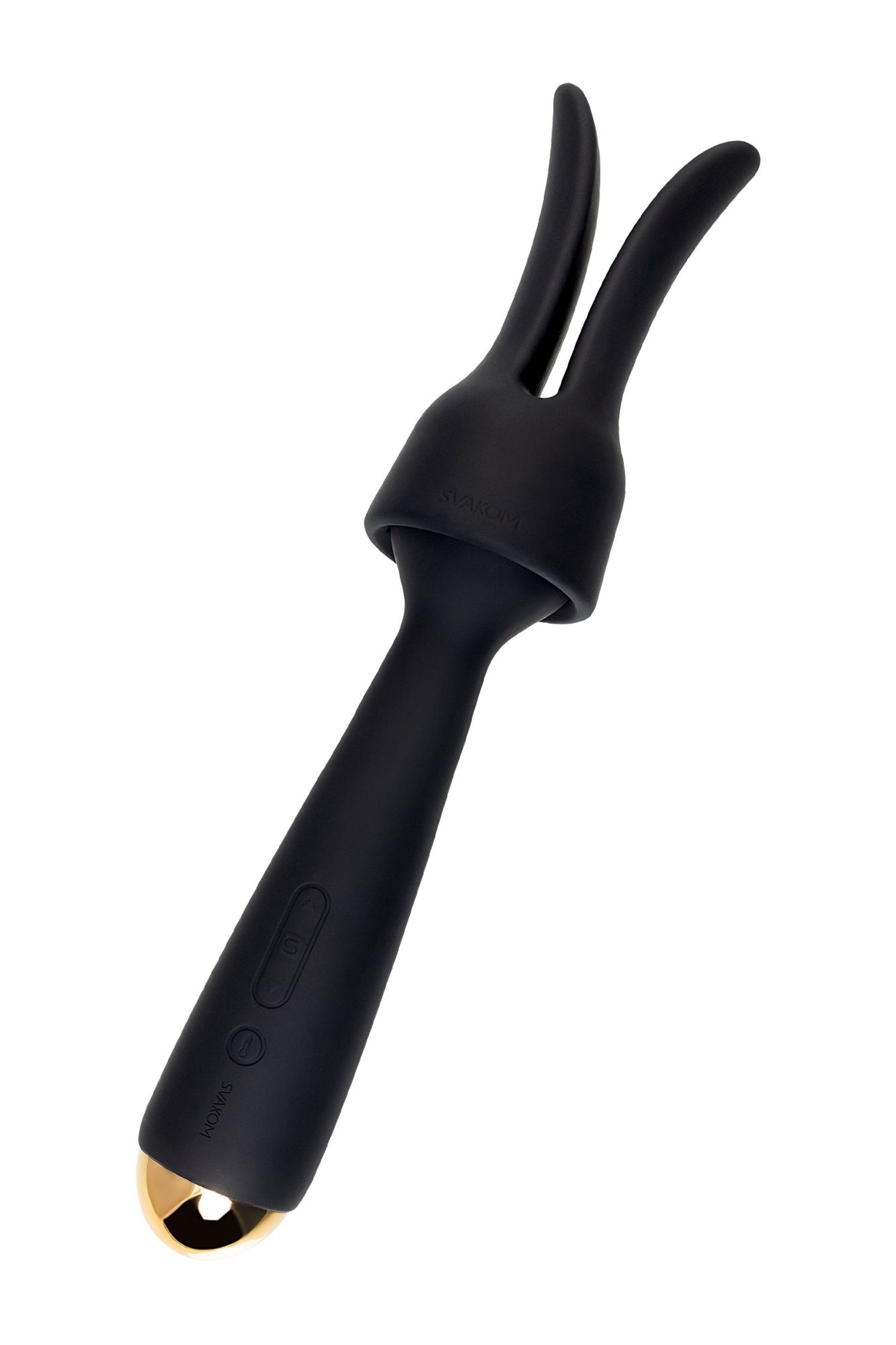 вибратор с насадкой svakom emma neo, силикон, черный, 21 см в Воронеже