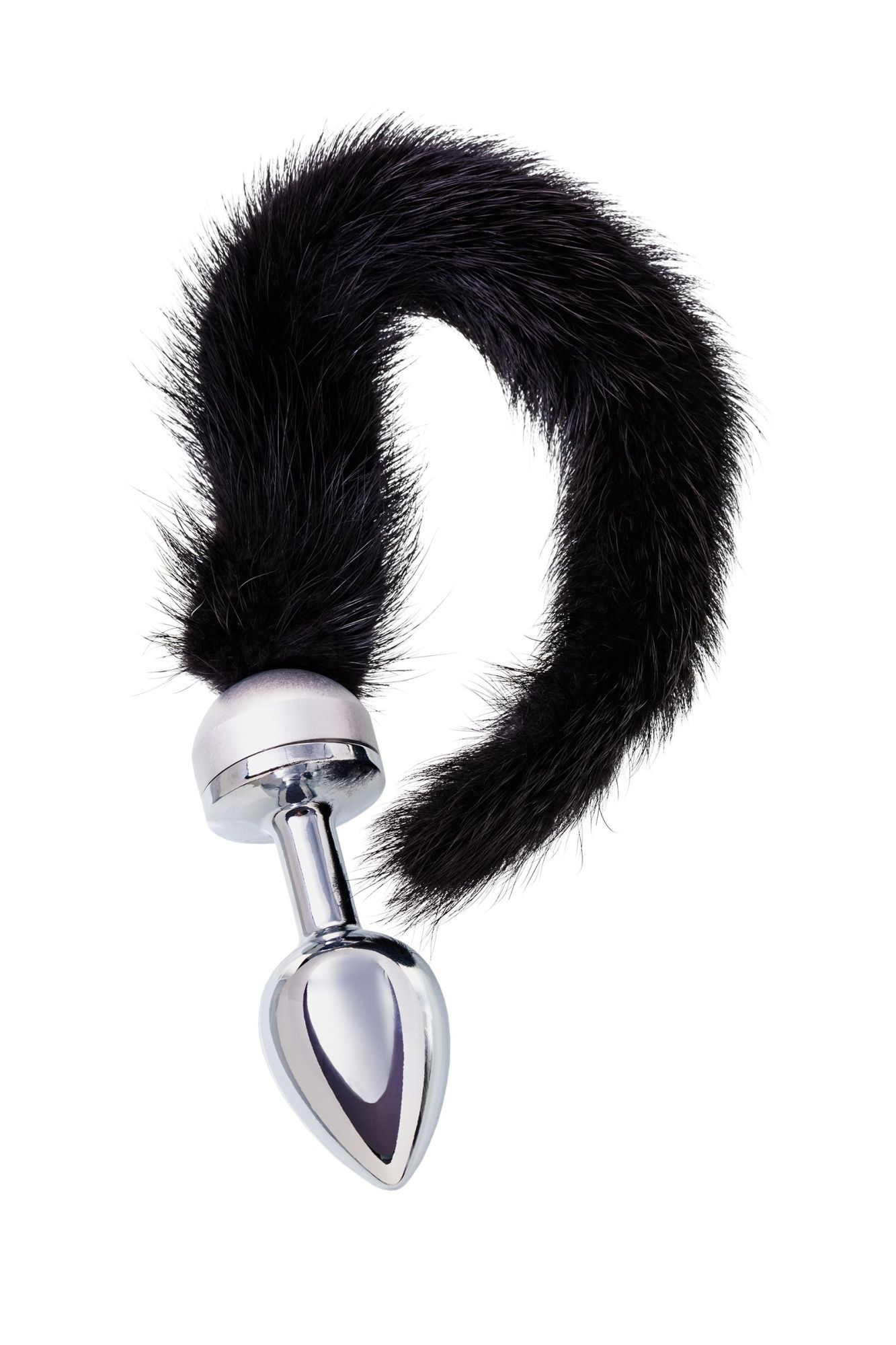 анальная втулка metal by toyfa, металл, серебряная, с черным хвостом, 32 см, ø 2,9 см, 175 г в Воронеже