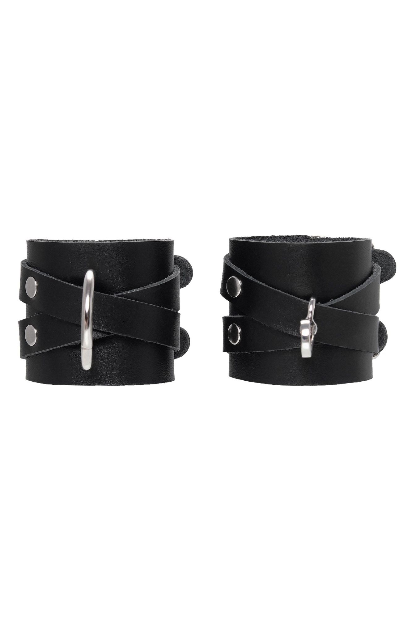 наручники pecado bdsm, с двумя перекрёстными ремешками, оригинальная сцепка, натуральная кожа в Воронеже