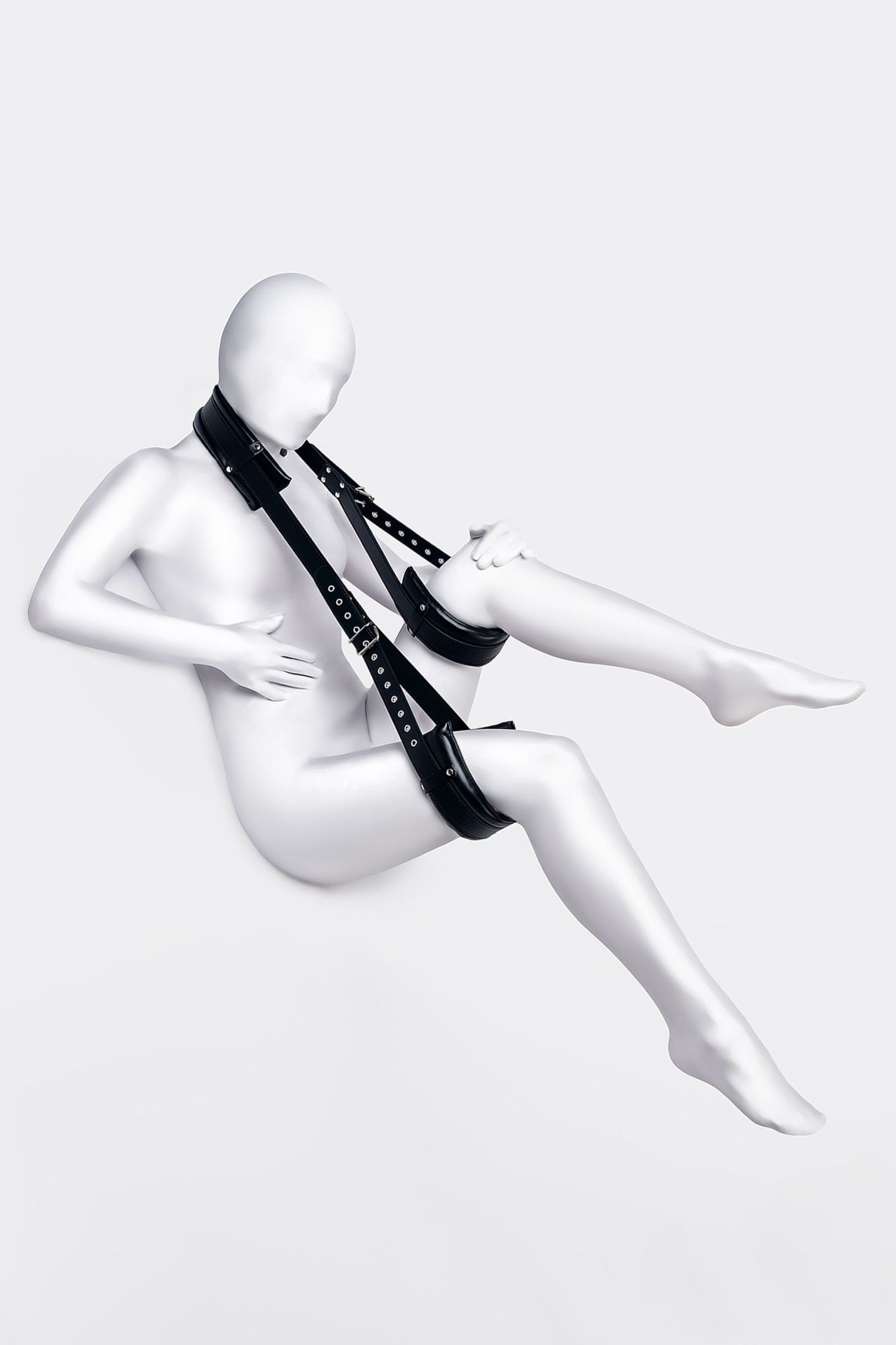 стропа фиксирующая anonymo, pu кожа, черная, 145 см в Воронеже