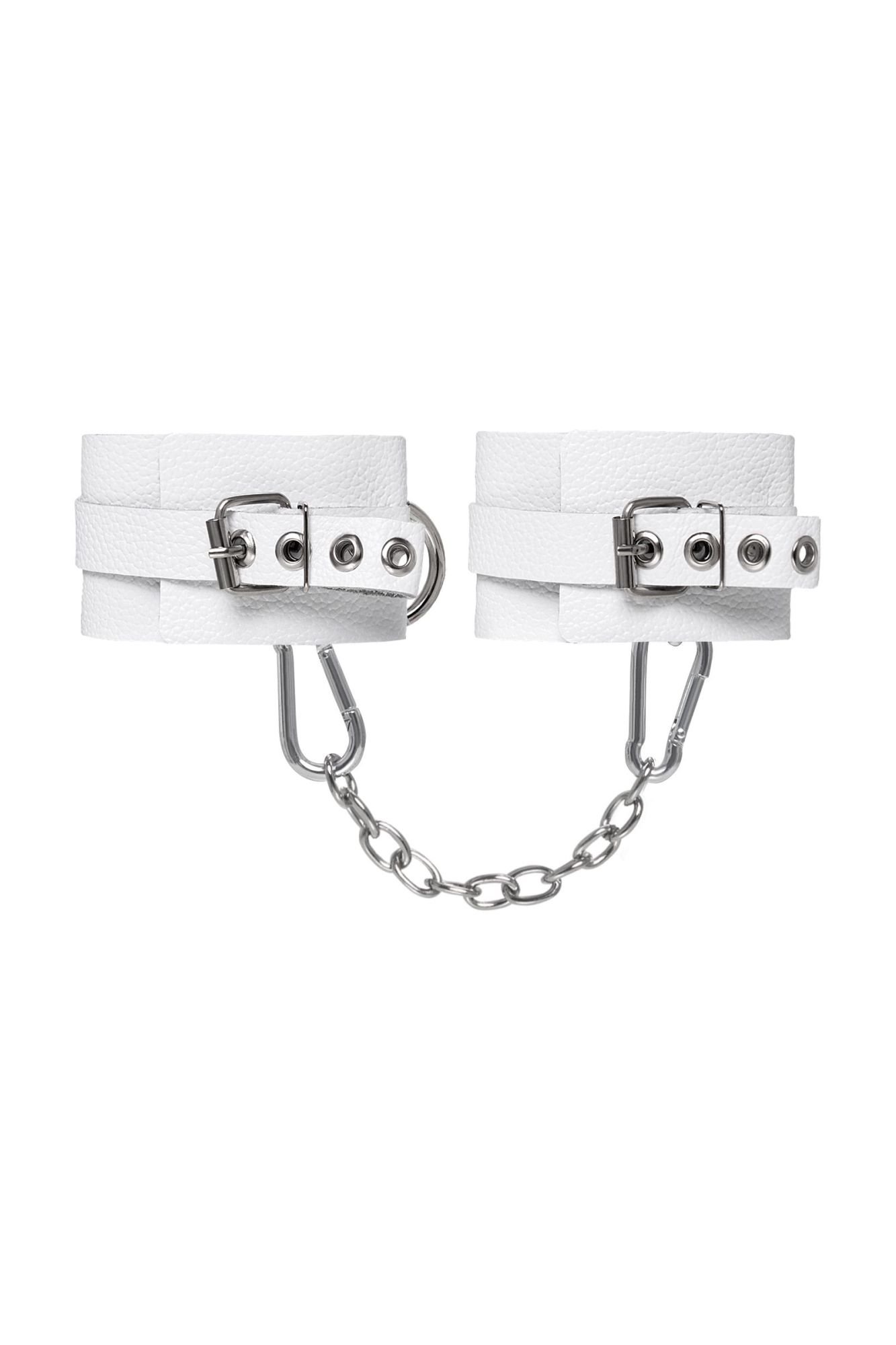 наручники pecado bdsm, мягкие с люверсами, натуральная кожа, белые в Воронеже