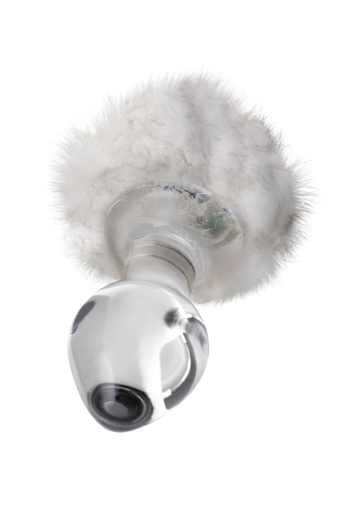 анальная втулка sexus glass, с белым хвостиком, стекло, прозрачная, 14 см, ø 4 см в Воронеже