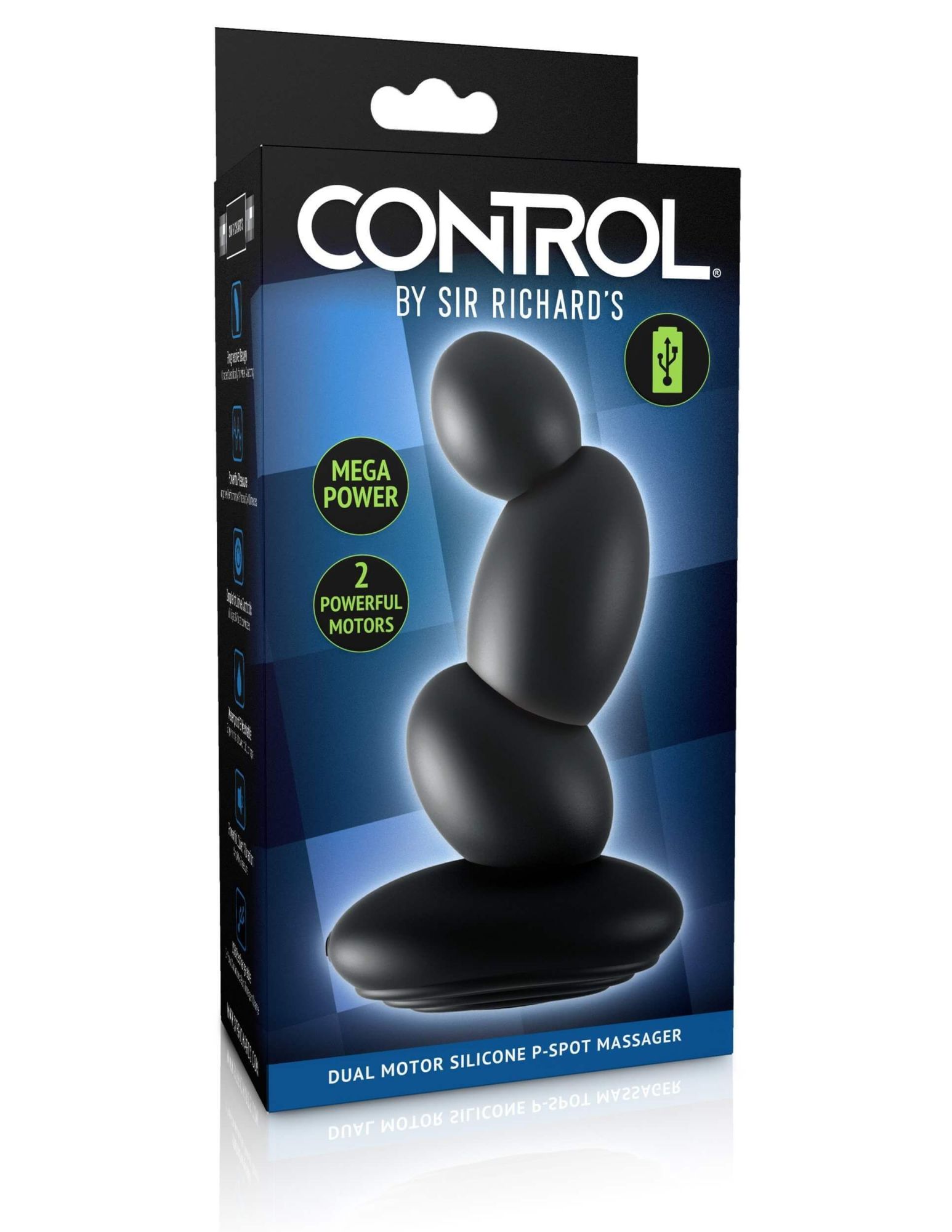 анальный массажер control by sir richards dual motor silicone pspot massager, чёрный в Воронеже