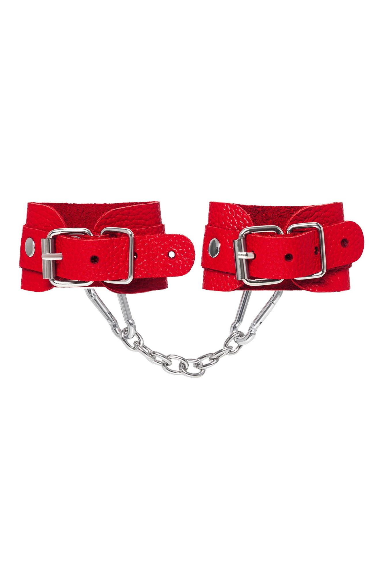 наручники-браслеты pecado bdsm, мини со скруглёнными углами, натуральная кожа, красные в Воронеже
