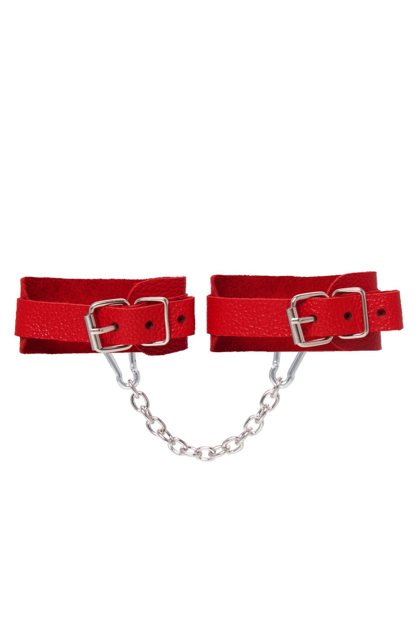 оковы мини pecado bdsm, со скруглёнными углами, натуральная кожа, красные в Воронеже