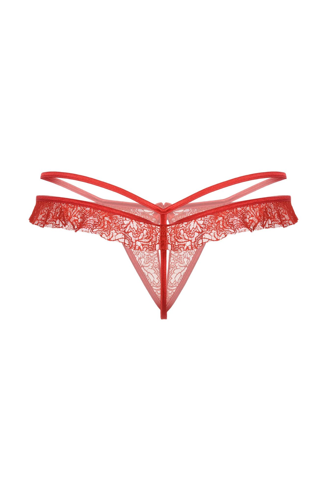Эротическое стринги открытые с оборками softline collection, красный, m/l в Воронеже