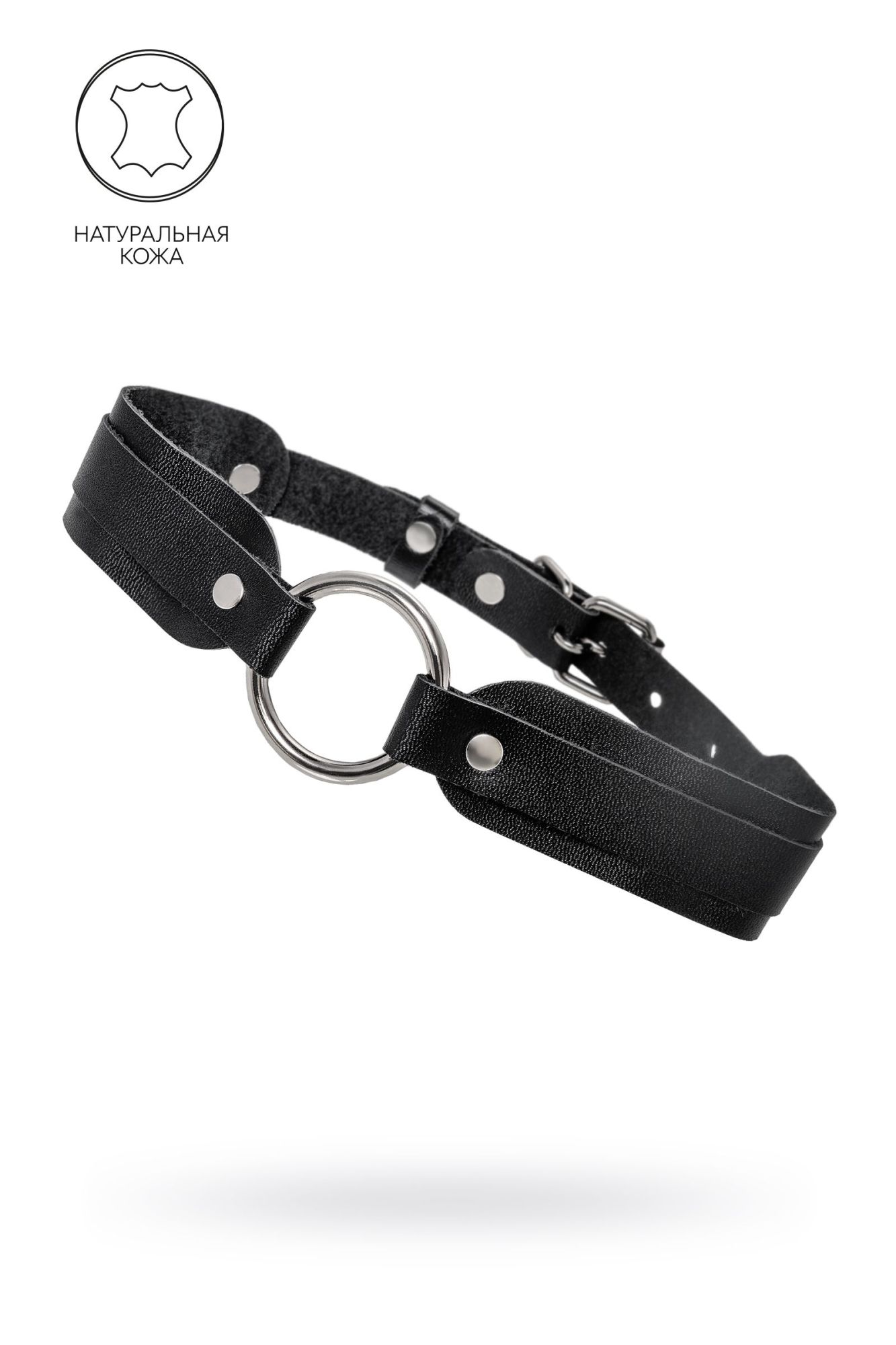 чокер-ошейник pecado bdsm, со скруглёнными углами, натуральная кожа, чёрный в Воронеже
